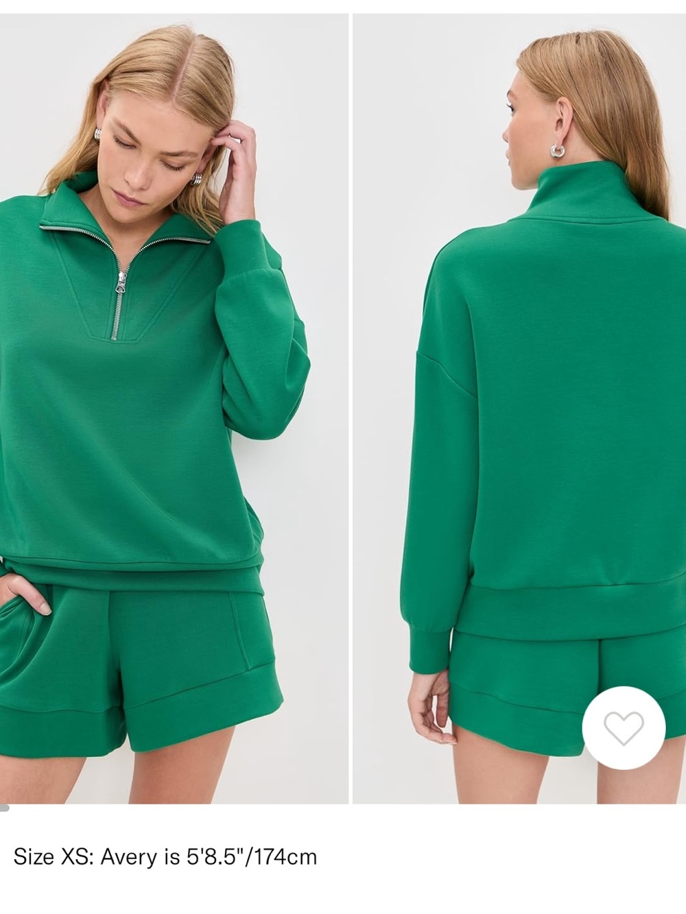Varley Hawley Half-Zip Sweatshirt Double Soft Anthropologie sz Medium NEW green - Picture 2 of 16